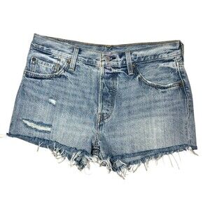 Levi's 501 Premium Denim Jean Cutoff Shorts Ladies Big E Tag 32